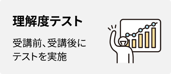 理解度テスト 受講前、受講後にテストを実施